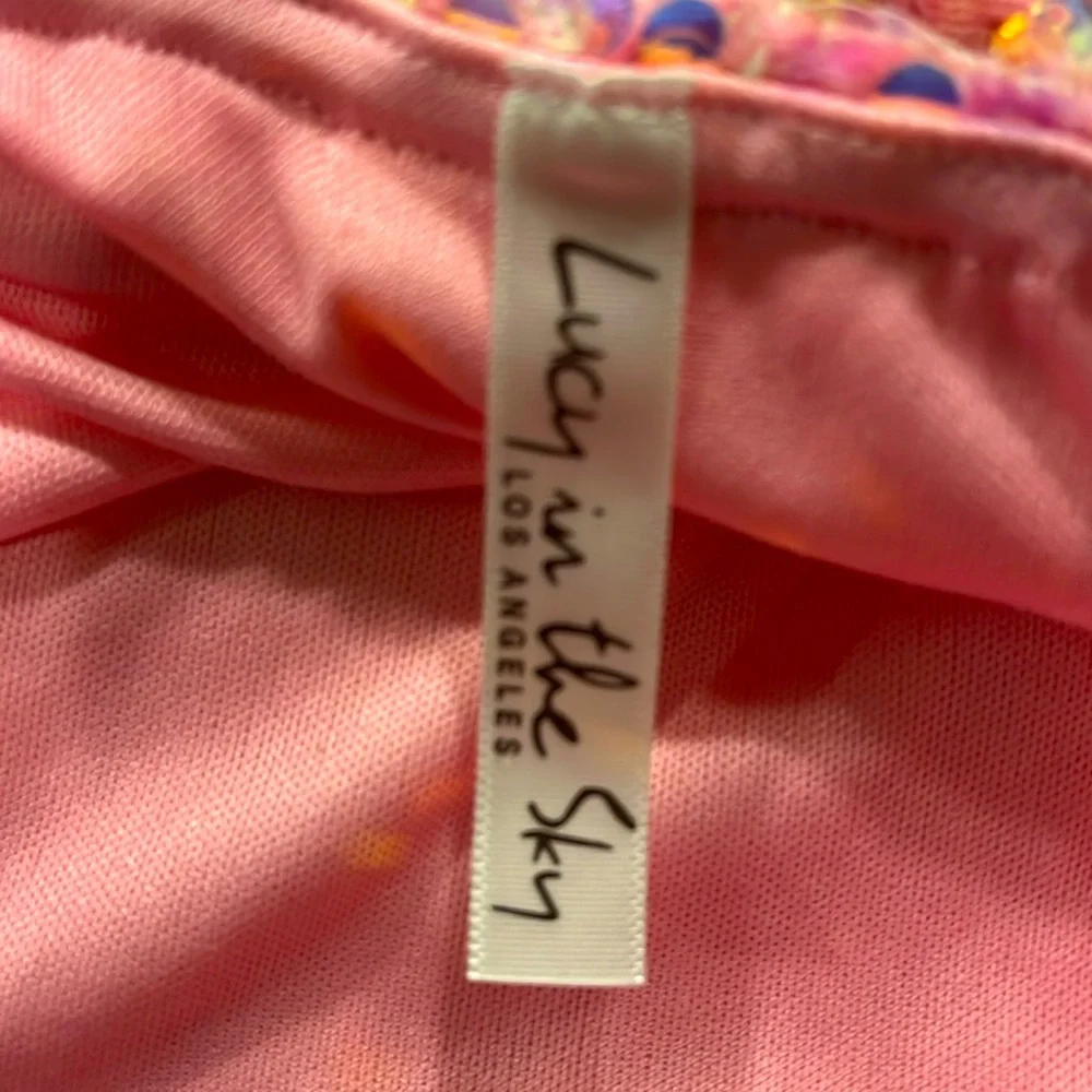 NWOT Lucy in the Sky bodycon sequin mini dress with adjustable straps in Medium - Picture 7 of 8